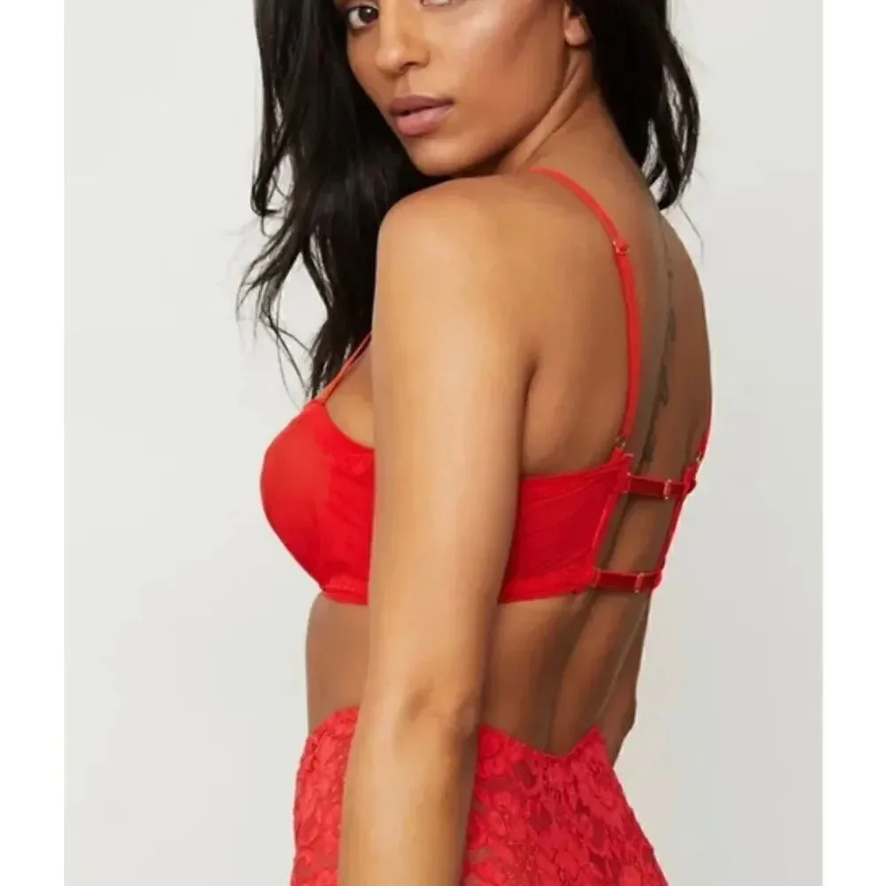 WE ARE HAH Free People NWT Adjustable Mesh Underwire Bandeau Bra B